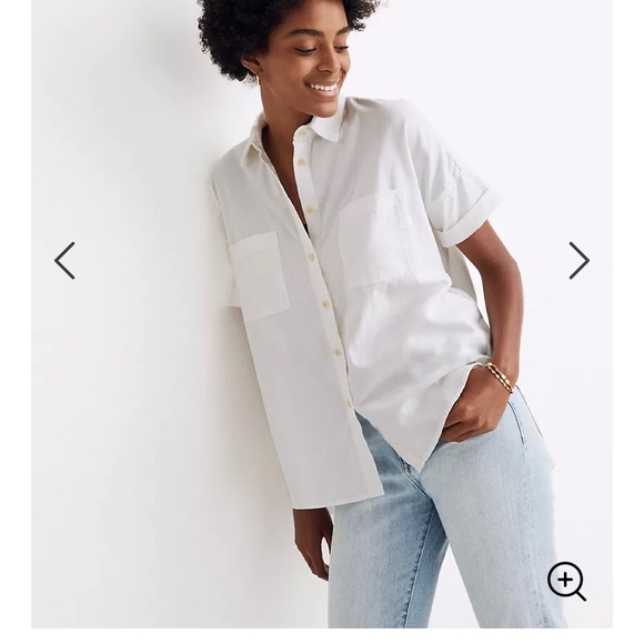 Madewell Tops - Madewell white courier shirt sz small